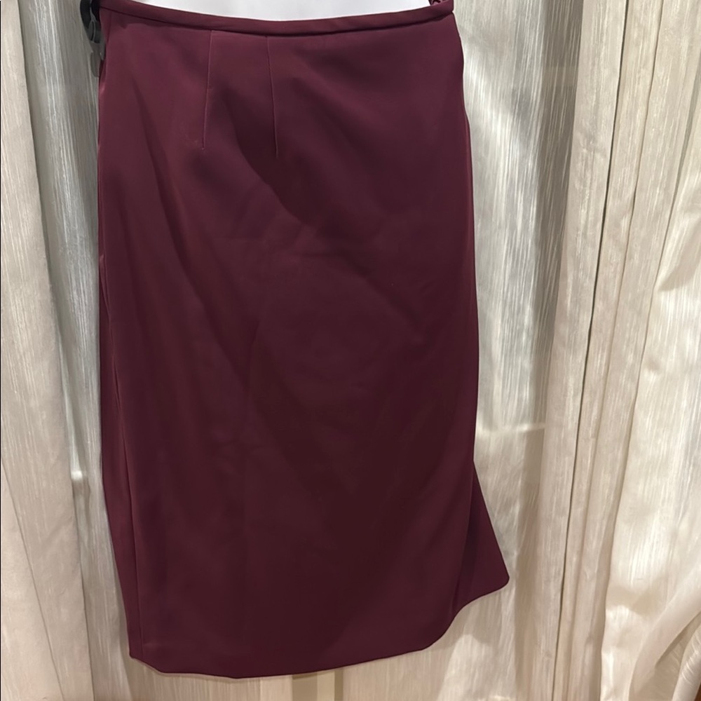 Red Knee-Length Pencil Skirt for Work